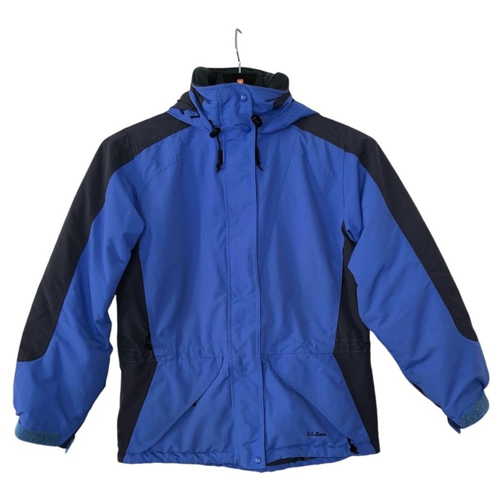LL Bean Women’s Hooded Parka Blue and Black Size Medium Regular